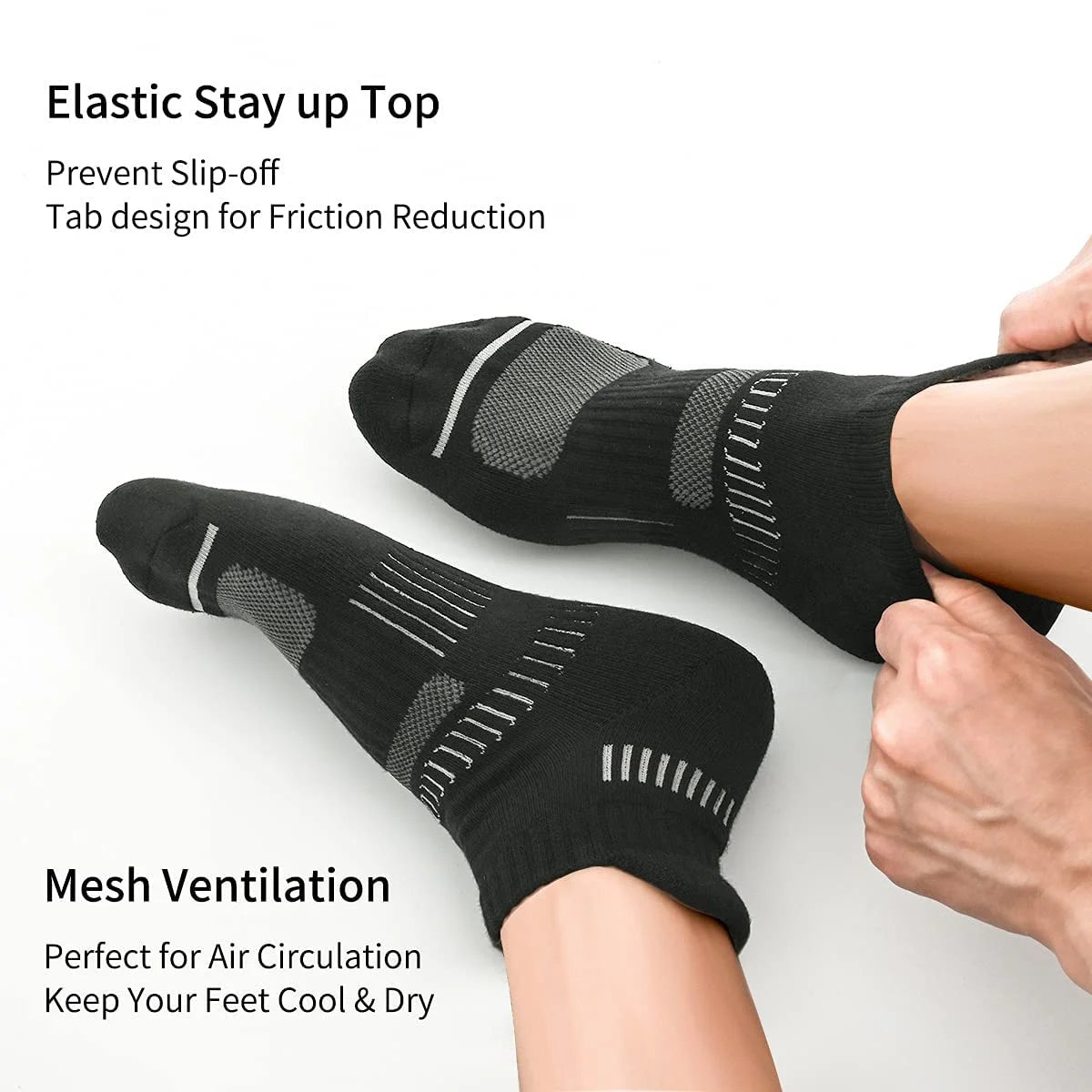 Mens Socks Ankle Socks for Mens Low Cut Cushioned Breathable Socks 6 Pairs