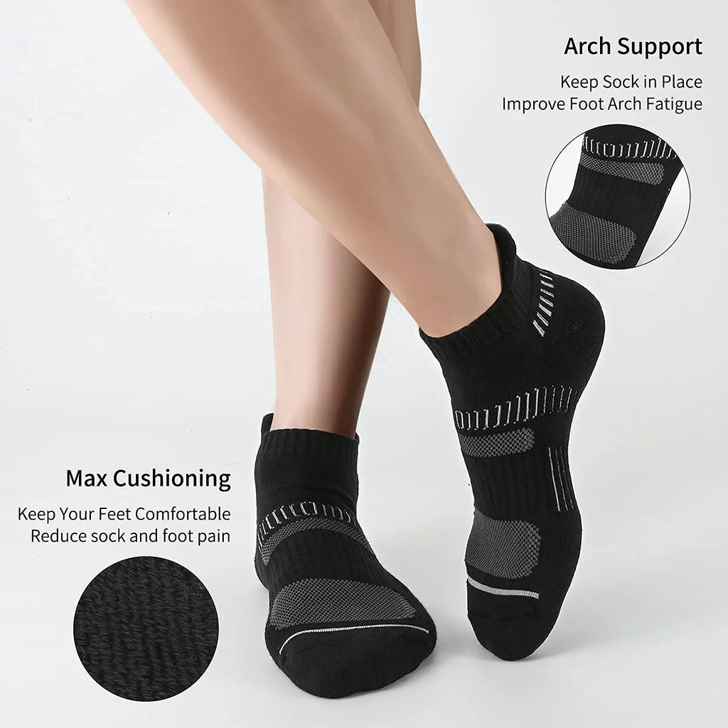 Mens Socks Ankle Socks for Mens Low Cut Cushioned Breathable Socks 6 Pairs